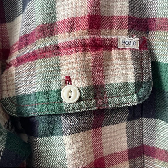 Ralph Lauren Green and‎ Red Casual Button Down Shirt size M - Picture 7 of 8